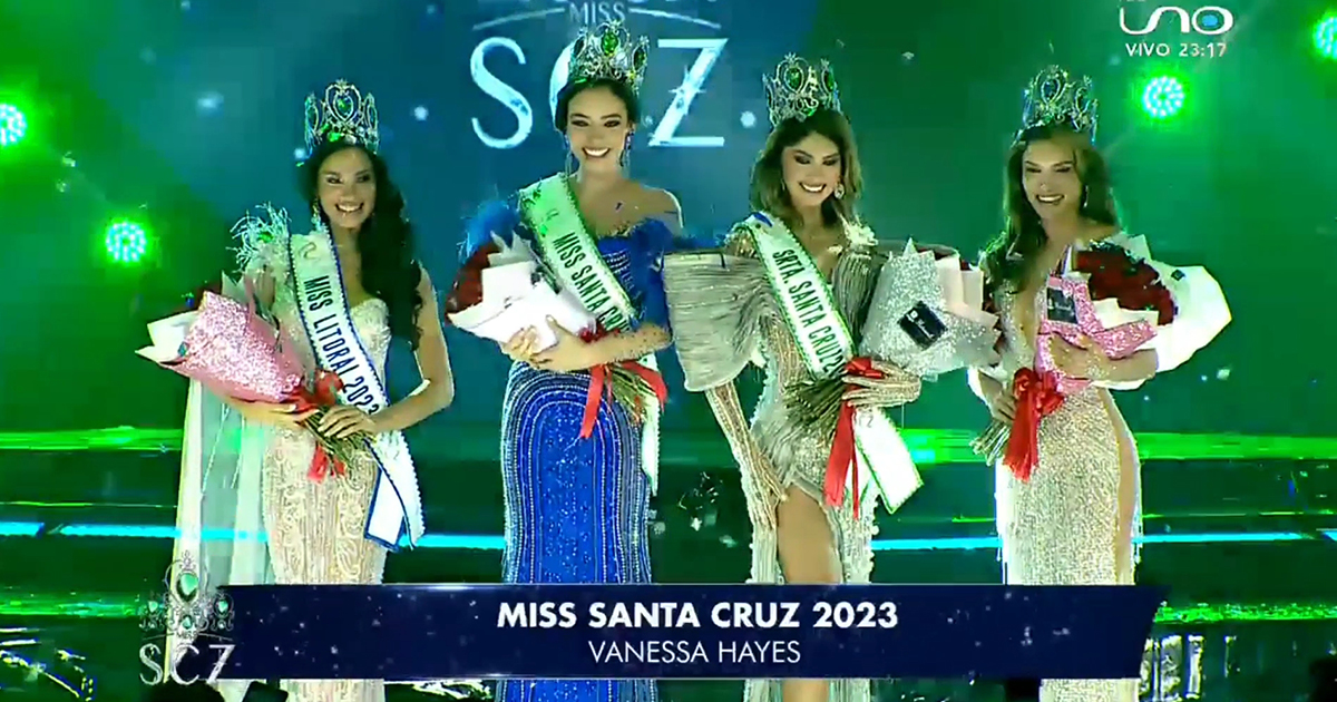 Miss Santa Cruz 2023 Vanessa y Darla son las soberanas cruce as