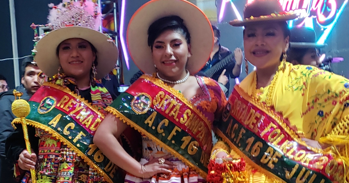  Aracely, Jhoseline y Nathaly, soberanas ACFVC 16 de Julio (Foto: Mediabol) 