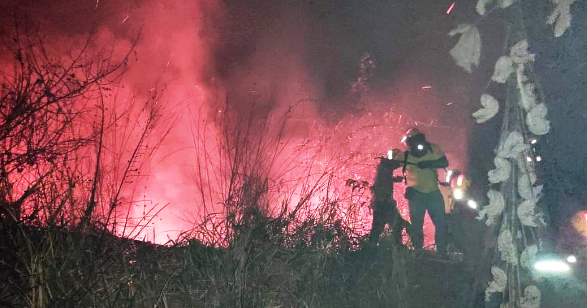 Bomberos combaten con fuego en Bolivia (Foto: RRSS)