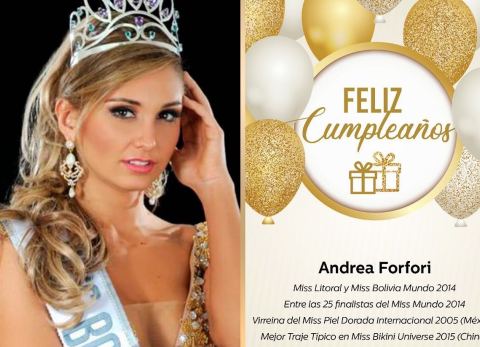 Andrea Forfori conquistó los títulos de Miss Litoral y Miss Bolivia Mundo 2014.