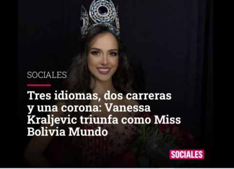 Miss Bolivia Mundo 2025 (Foto: El Deber) 
