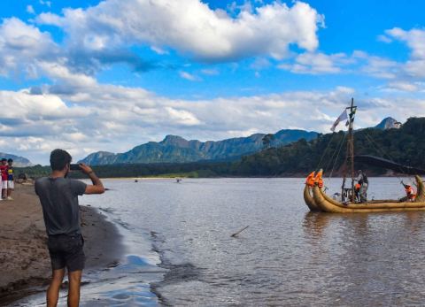 La balsa de totora Pilpintu en Rurrenabaque (Foto: GAMR) 