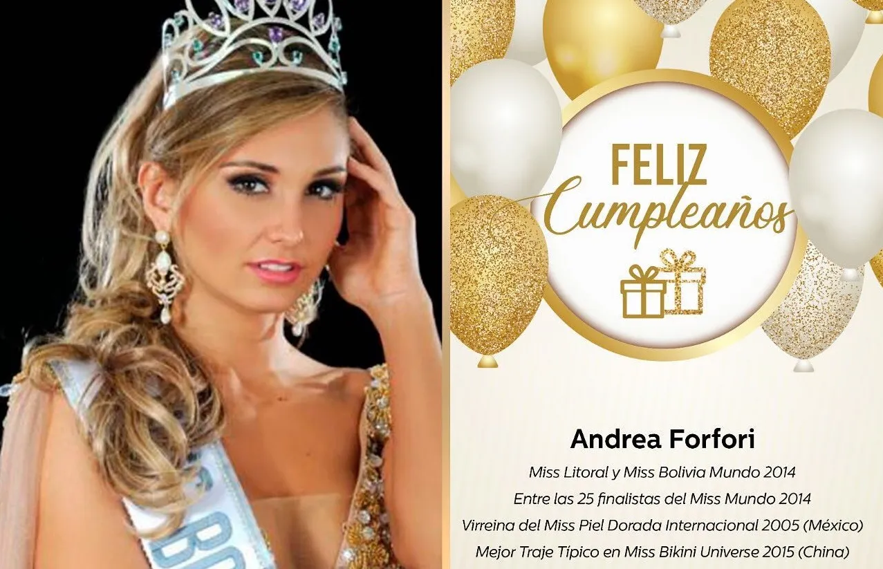 Andrea Forfori conquistó los títulos de Miss Litoral y Miss Bolivia Mundo 2014.