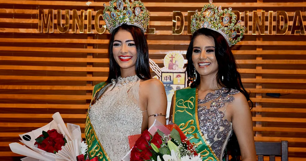 Estefany Rivero y Lizbeth Padilla, Miss y Señorita Beni 2023 (Foto: Concejo Municipal de Trinidad)